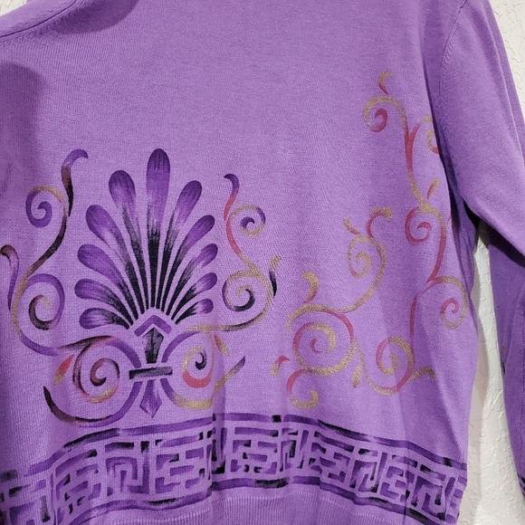 Hearts Of Palm Cardigan Womens Size Large Purple Button Up Sweater Soft Y2K - Picture 6 of 9